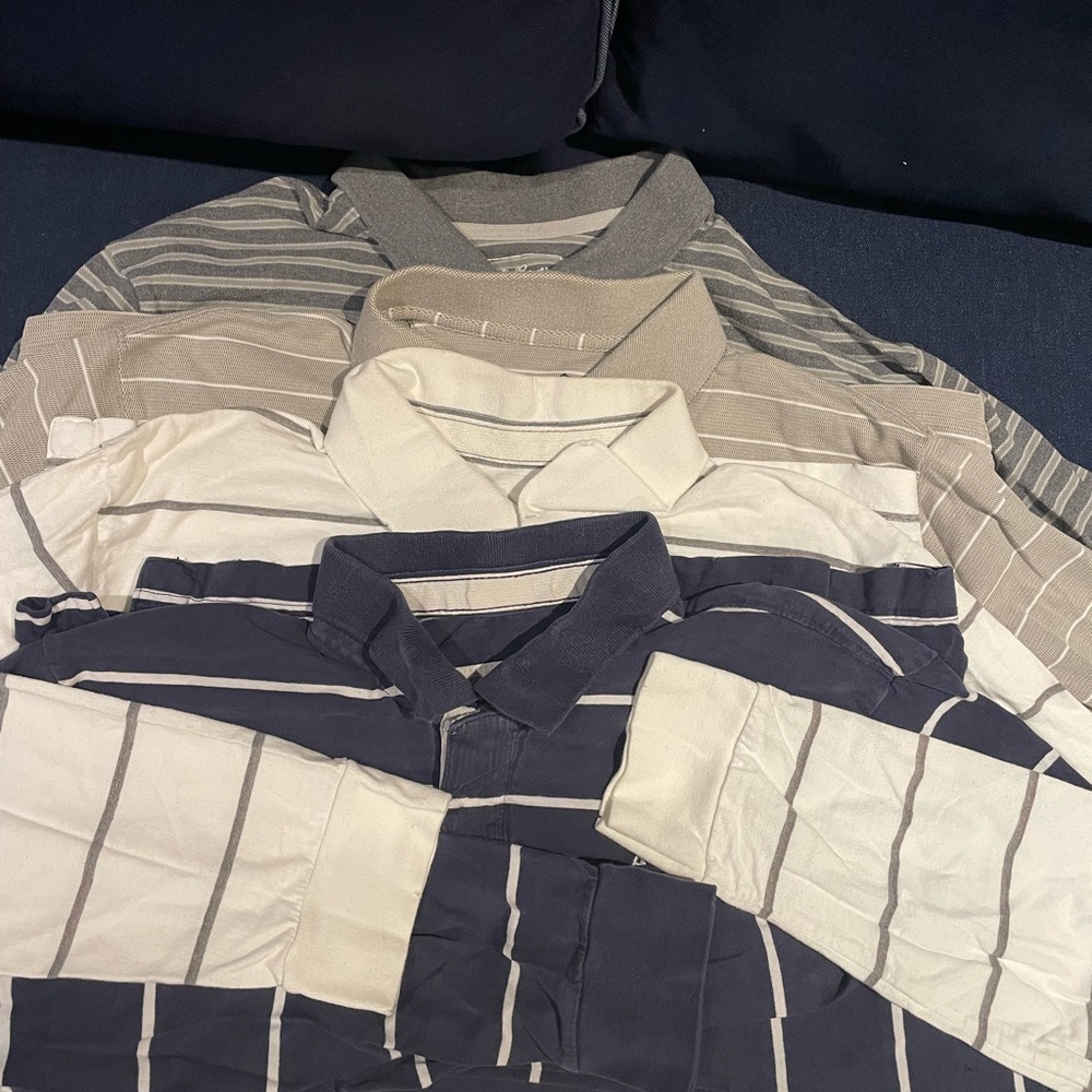 Eddie Bauer Men's Casual Button Down Shirts - Gray, White, Blue